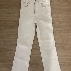 Zara Women's Tan/Cream Straight Leg Jeans